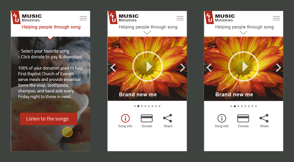 4U Music Ministries web site animation